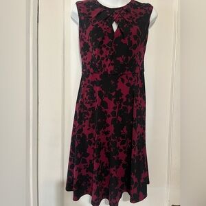 Chic Black and Purple Floral Dress